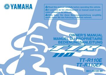 Yamaha TTR110 - 2015 - Manuale d'Istruzioni FranÃ§ais