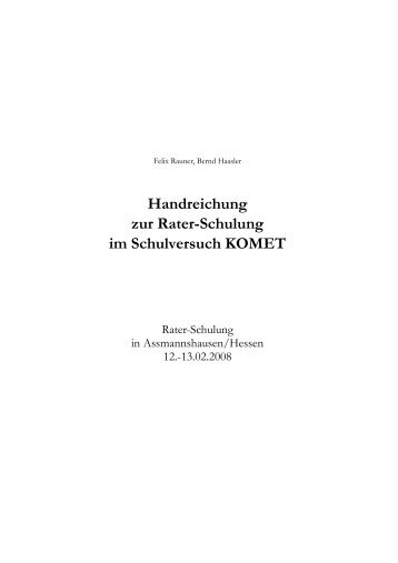 Handreichung zur Rater-Schulung im Schulversuch KOMET