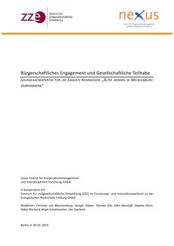 Bürgerschaftliches Engagement und Gesellschaftliche Teilhabe