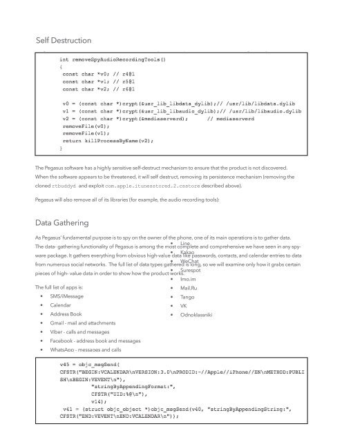 Technical Analysis of Pegasus Spyware