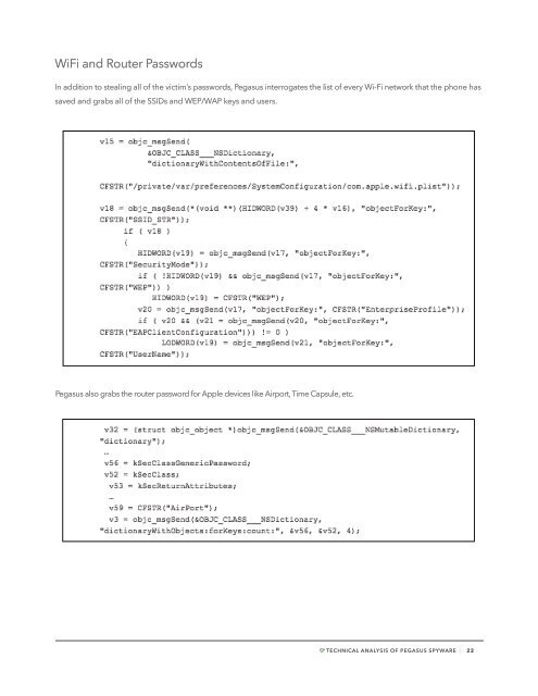 Technical Analysis of Pegasus Spyware