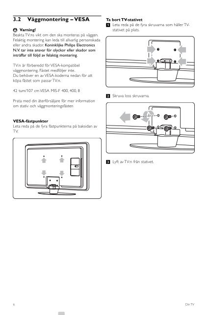 Philips TV LCD - Mode d&rsquo;emploi - SWE