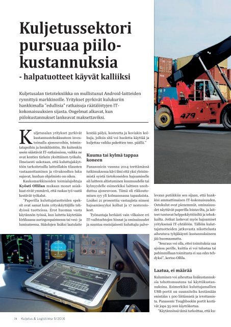 Kuljetus & Logistiikka 5 / 2016