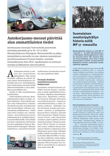 Kuljetus & Logistiikka 5 / 2016