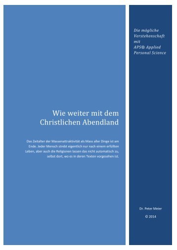 Wie weiter mit dem Christlichen Abendland