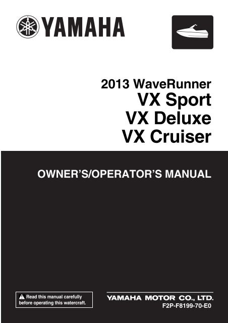 Yamaha VX Sport - 2013 - Manuale d'Istruzioni English