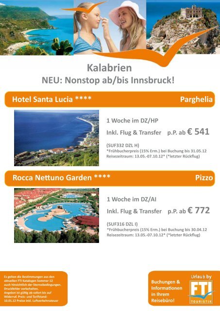 Kalabrien NEU: Nonstop ab/bis Innsbruck! - Komet-Reisen