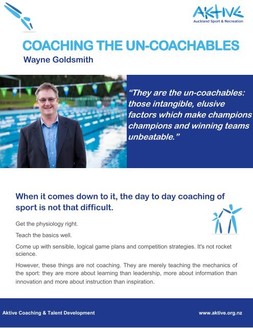 Coaching the Uncoachables 