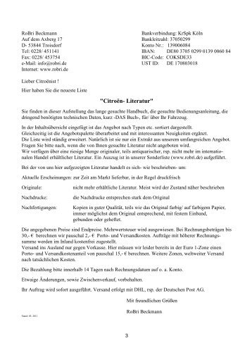 Liste201102mit Bilder - RoBri.de Citroën-Literatur