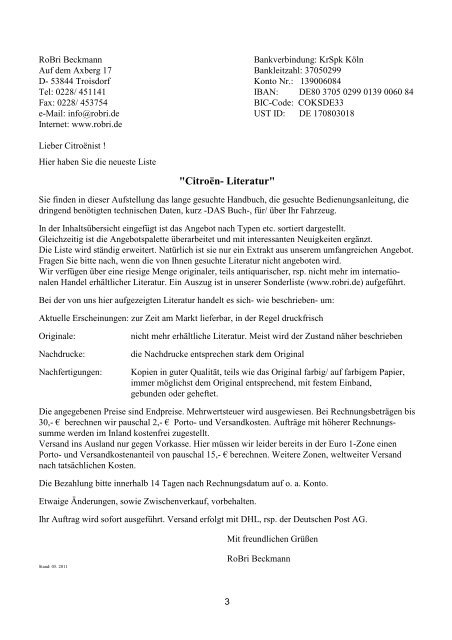 Liste201102mit Bilder - RoBri.de Citroën-Literatur