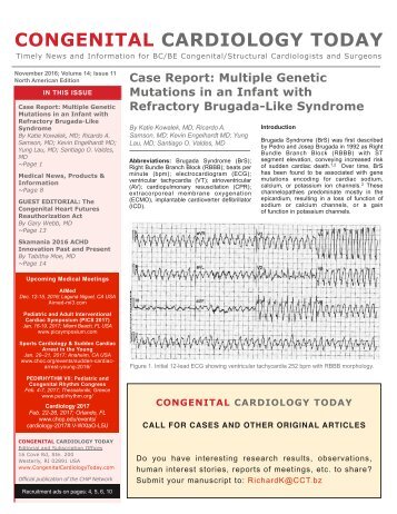 CONGENITAL CARDIOLOGY TODAY