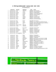 Teilnehmerliste - Tennis-Turnierportal für die Nordheide