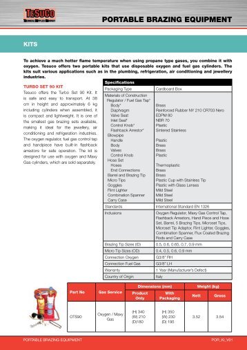 Tesuco Portable Brazing Equipment