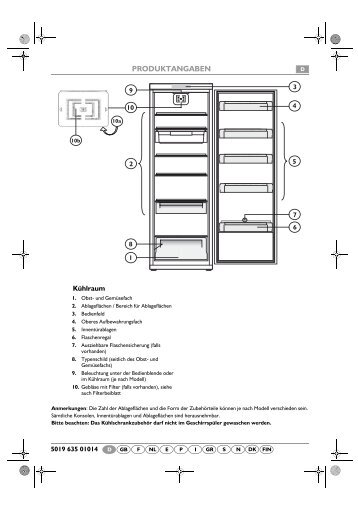 KitchenAid CFS NP5 S - Refrigerator - CFS NP5 S - Refrigerator EUR (853982061000) Scheda programmi