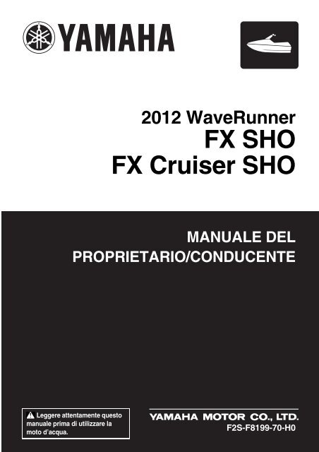 Yamaha FX SHO - 2012 - Manuale d'Istruzioni Italiano