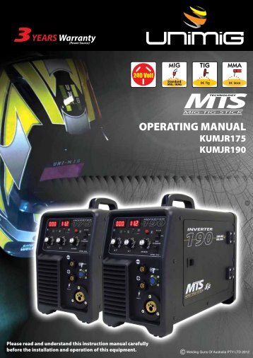 KUMJR190 Operating Manual