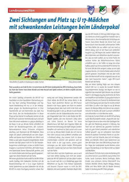 06|2011 Verbandsmagazin Bremer Fußball-Verband e.V.