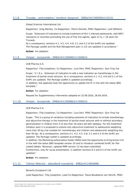 Committee for medicinal products for human use (CHMP)