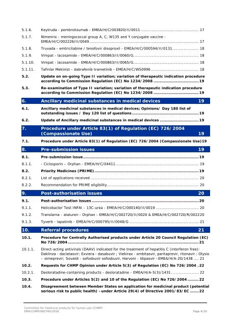 Committee for medicinal products for human use (CHMP)