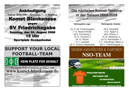Saison 08/09 Unser Team - Saison 08/09 - Komet Blankenese