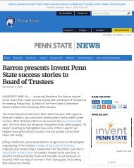 Barron presents Invent Penn State success stories to Board of Trustees  Penn State University