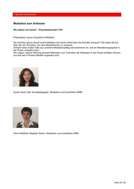 Interkulturelle Mediation - Ein abgeschlossenes ... - BM-Kongress