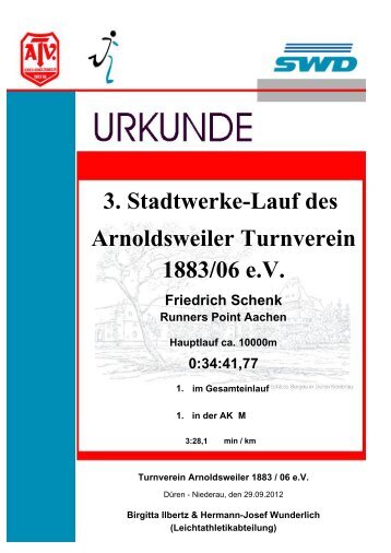 Arnoldsweiler Turnverein 1883/06 e.V. 3. Stadtwerke-Lauf des