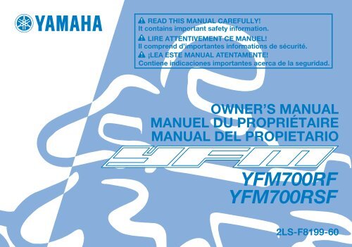 Yamaha YFM700R - 2015 - Manuale d'Istruzioni Fran&ccedil;ais