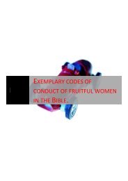 Exemplary codes of conduct of fruitful women in the Bible (1)