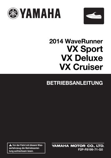 Yamaha VX Cruiser - 2014 - Manuale d'Istruzioni Deutsch