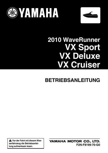 Yamaha VX Cruiser - 2010 - Manuale d'Istruzioni Deutsch