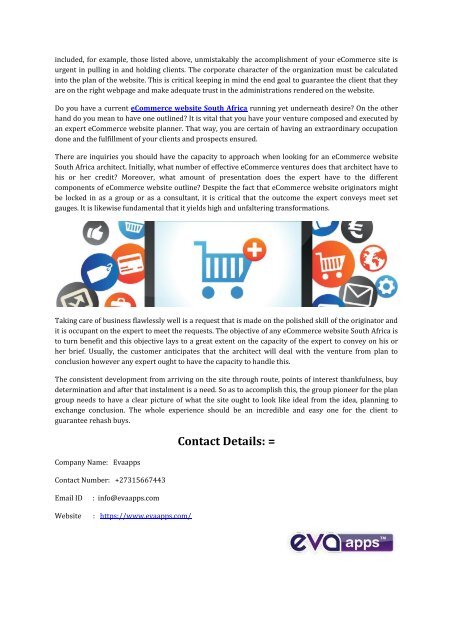 Developing and Launching an ecommerce Website South Africa