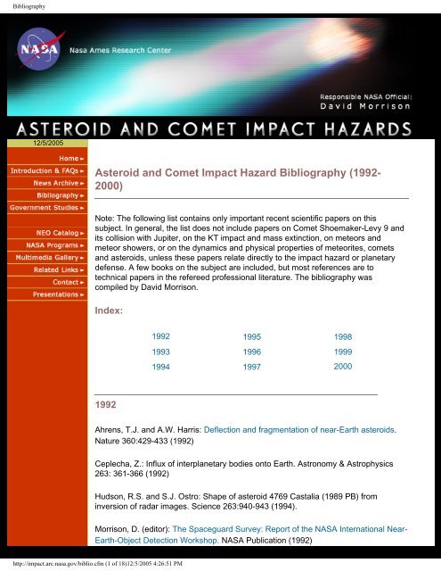 Asteroid Comet Impact Hazards - Florida International University
