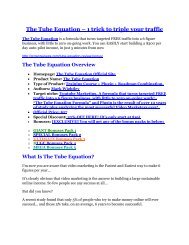 The Tube Equation review - (FREE) Jaw-drop bonuses