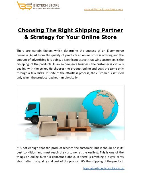 Choosing The Right Shipping Partner & Strategy for Your Online Store