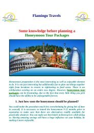 Some knowledge before planning a Honeymoon Tour Packages