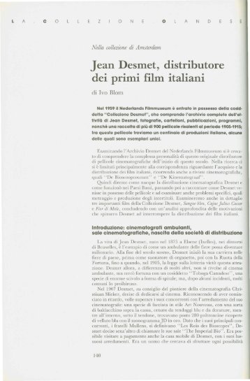 Jean Desmet, distributore dei primi film italiani - Ivo Blom