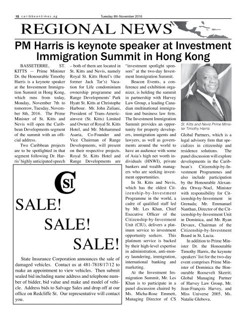 Caribbean Times 31st Issue - Tuesday 8th November 2016