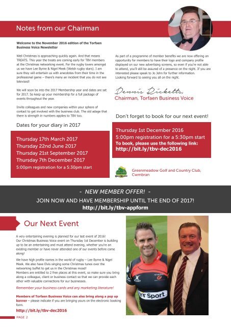 Torfaen Business Voice - November 2016 Newsletter