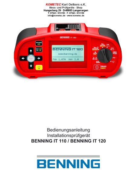 BENNING IT 120 - KOMETEC, Online-Shop für Mess