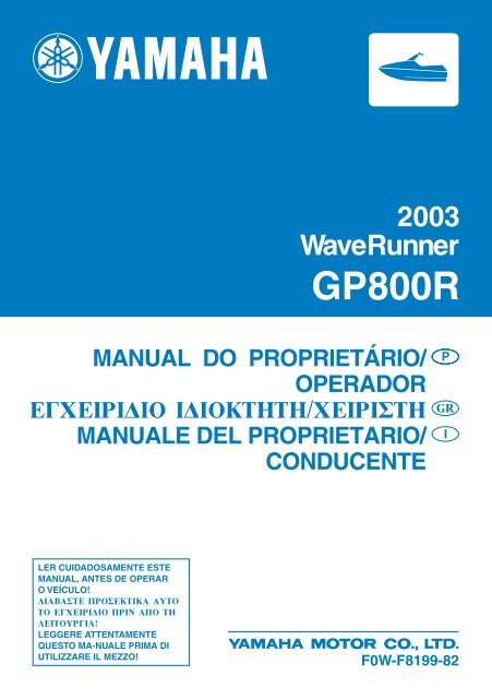 Yamaha GP800R - 2003 - Manuale d'Istruzioni Italiano