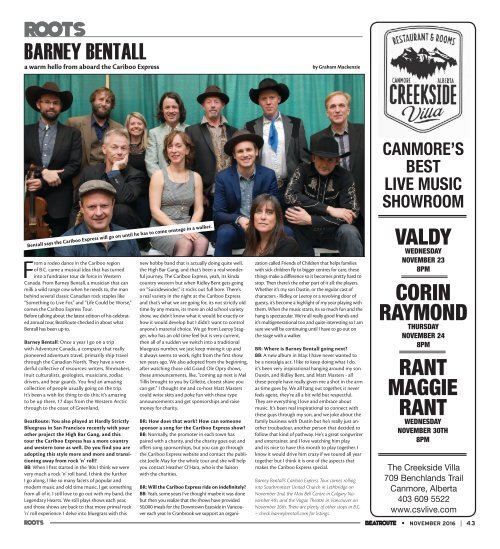 BeatRoute Magazine Alberta print e-edition - November 2016