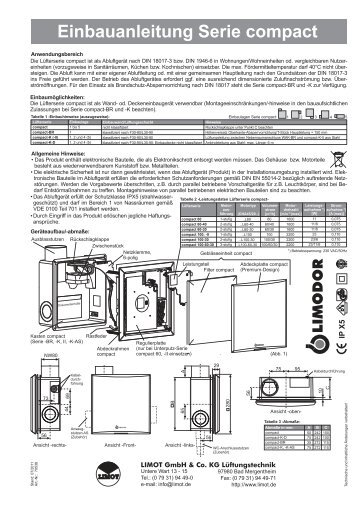 Einbauanleitung Serie compact - Limot