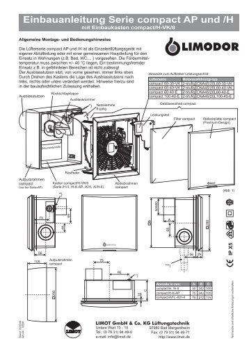 Einbauanleitung Serie compact AP und /H - Limot