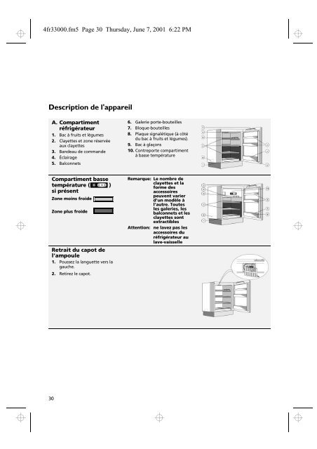 KitchenAid UVIE 1400/A - Refrigerator - UVIE 1400/A - Refrigerator FR (855066701000) Istruzioni per l'Uso