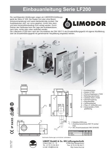 Einbauanleitung Serie LF200 - Limot