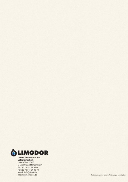LIMODOR Wohnungslüftung - Limot