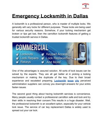 Emergency Locksmith in Dallas