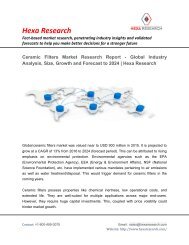 Ceramic Filters Market Research Report - Global Industry Analysis, Size, Growth and Forecast to 2024 | Hexa Research