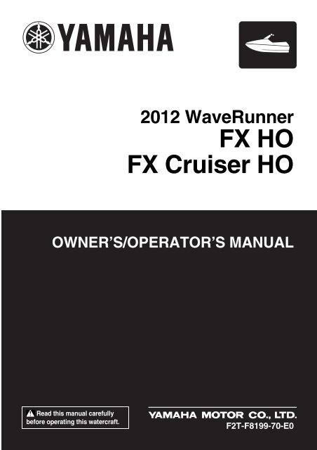 Yamaha FX HO Cruiser - 2012 - Manuale d'Istruzioni English